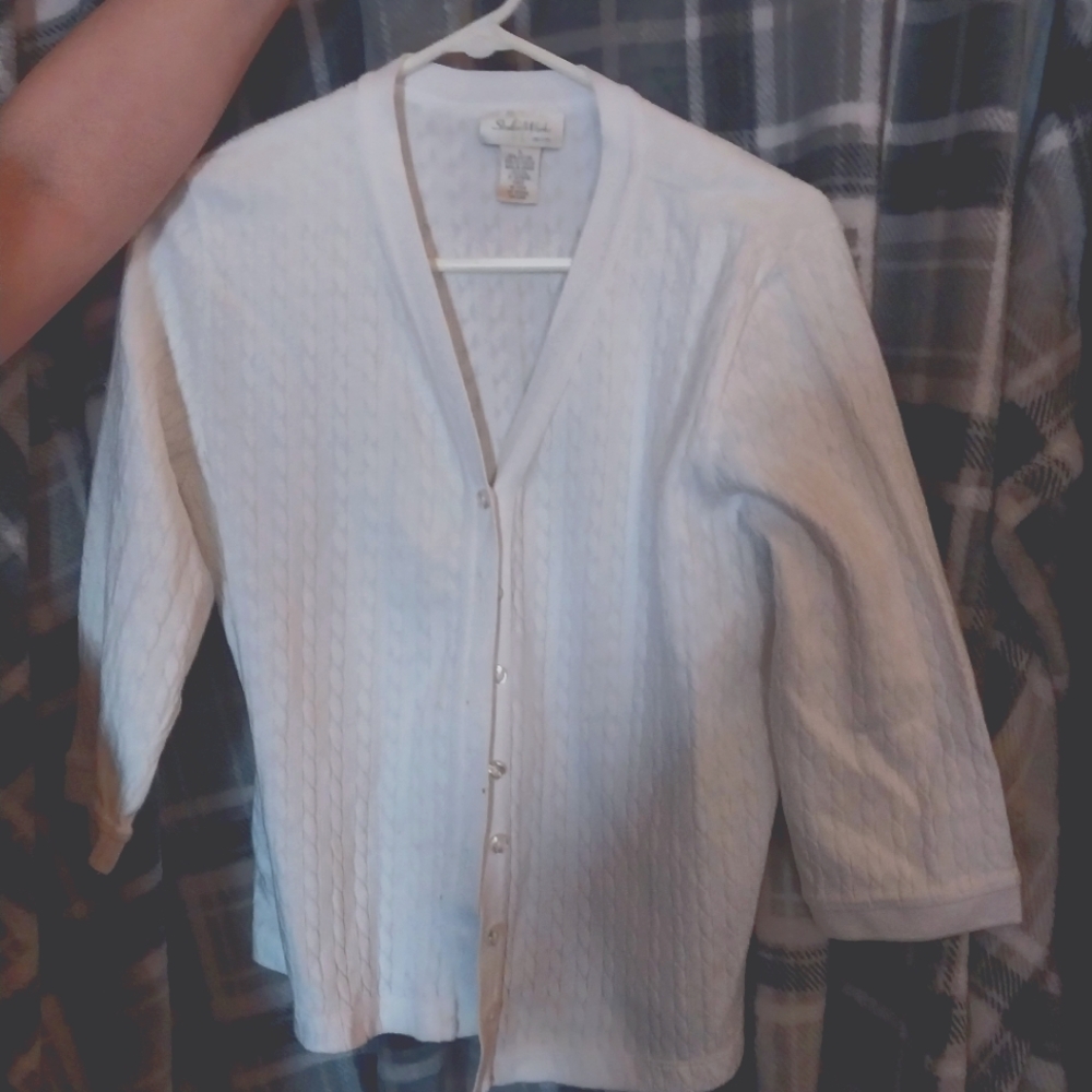 White light button up blouse